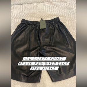 All Saints Leather Shorts